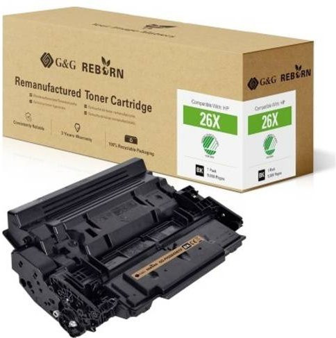G&G Toner Cartridge Schwarz kompatibel mit HP 26X CF226X remanufactured mit 9000 Seiten Reichweite - Bild 1