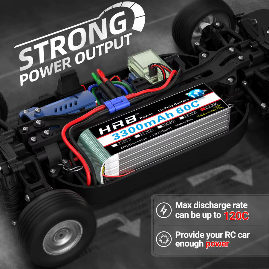 HRB LiPo Batterie 6S 22,2V 3000mAh 60C mit XT60 Stecker für FPV Drohnen, Flugzeuge und Boote - Bild 3