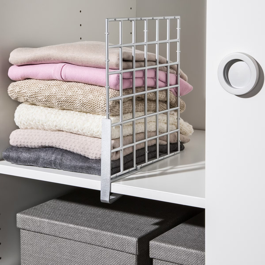 Ruco Kleiderschrank-Organizer Regaltrenner aus Metall in Silber, 2 Stück, B/H: 35,0 x 30,0 cm - Bild 2