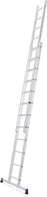 Werner Schiebeleiter aus Aluminium und Stahl mit 2x12 Sprossen in Weiß - Bild 1