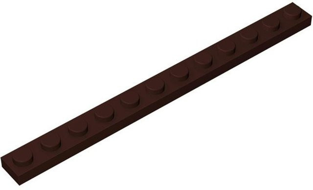 Yiran toy Bausteine Platte 1 x 12, 50-teiliges Set, braun - Bild 1