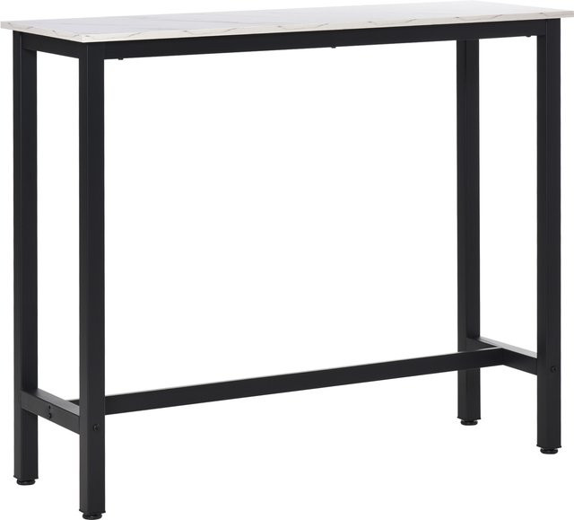HOMCOM Bartisch mit Marmoroptik in Weiß und Schwarz, moderner Stehtisch mit verstellbaren Füßen für Küche und Esszimmer, B/T/H: 120 x 40 x 100 cm - Bild 1