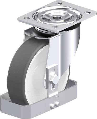 Blickle L-POTH 160R-FS Stahlblech-Lenkrolle in Grau und Weiß mit 160 mm Rad-Durchmesser und 400 kg Tragfähigkeit - Bild 1