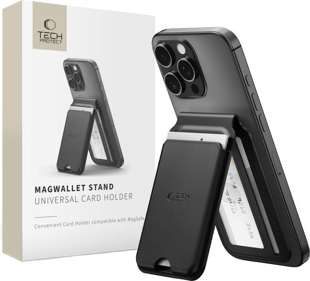 Tech-Protect MagSafe Magwallet Stand Geldbörse in Schwarz - Bild 1