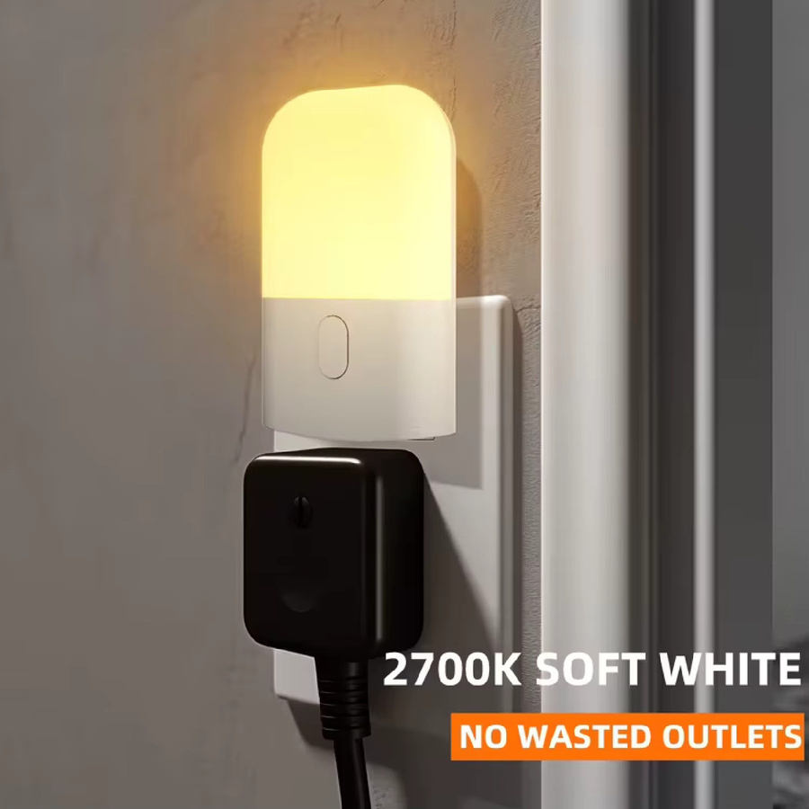 Ouelico LED-Nachtlicht mit Dämmerungssensor, Plug-in Wandleuchte in Warmweiß - Bild 3