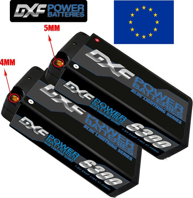 Dxf Lipo 2s Shorty Graphen Batterie Hv, 7,6 V 6300mah 130c, 4mm 5mm Kugel - Bild 1