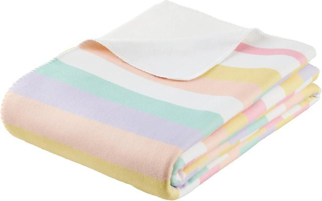 Mömax Fleecedecke Cindy Multicolor gestreift B/B: 130 x 170 cm - Bild 1