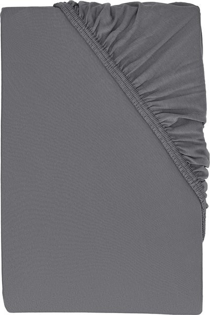 LIVARNO Jersey-Spannbettlaken aus Baumwolle, Grau, B/T: 180 x 200 cm, 200 x 200 cm - Bild 1