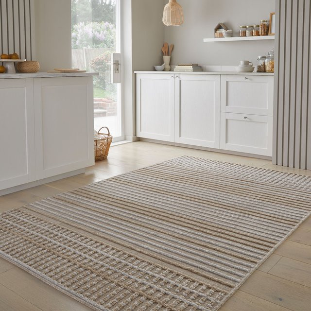 Waschbarer Teppich Kadima Design in Beige mit Streifenmuster, B: 200 cm, T: 320 cm - Bild 1