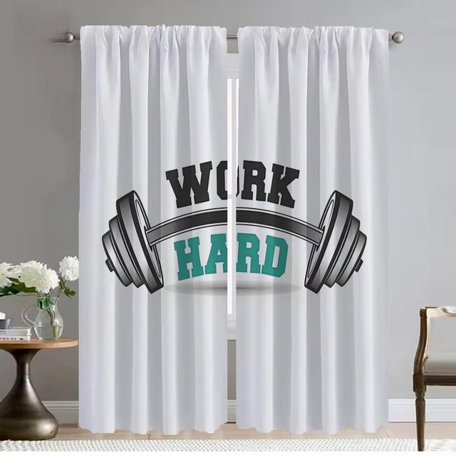 Halloween Dekoration Vorhänge aus Tüll für Wohnzimmer und Schlafzimmer, 2er-Set, Farbe: Weiß, Breite: 50 cm, Höhe: 70 cm - Bild 1