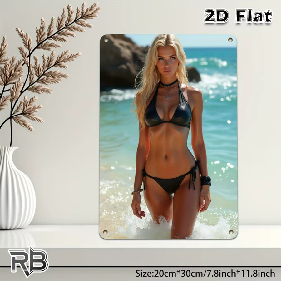 HELLOYOUNG Metall-Wandkunst Bikini-Mädchen Portrait in Mehrfarbig - Bild 4