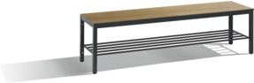 C+P Umkleidebank Basic Plus mit Schuhrost, Dekor Eiche Sereno, Gestell Schwarzgrau, B/T/H: 150 x 35,3 x 40,1 cm - Bild 1