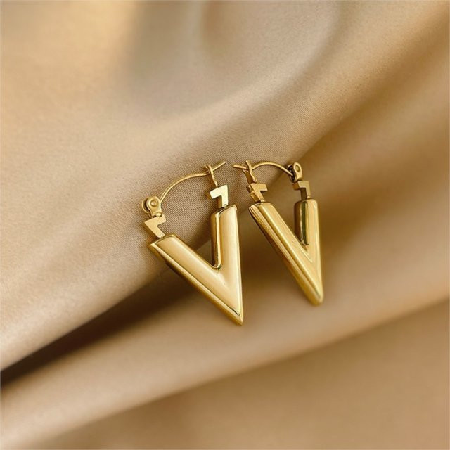 ANENJERY Creolen, Edelstahl, Gold, Damen - Bild 1