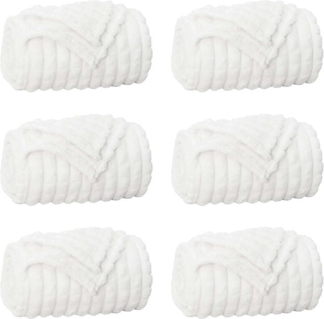6er-Set vidaXL Fleece-Wohndecken in Weiß, B/B: 200 x 150 cm - Bild 1
