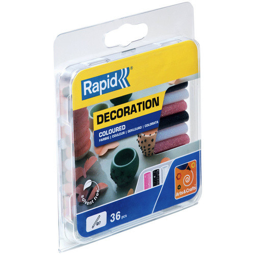 Rapid Glitzer Klebesticks für Ø 7 mm Heißklebepistolen, 36 Stück, Multicolor (Weiß, Schwarz, Rosa) - Bild 3