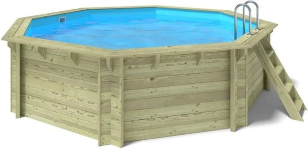 ALTANKA Holzpool achteckig in Grün mit Filteranlage BAS753OSP, B: 471 cm, T: 472 cm, H: 120 cm
