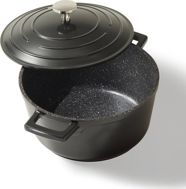 Stoneline Bräter Induktion Schwarz mit Deckel, 2,6 l, Durchmesser: 20 cm - Bild 1