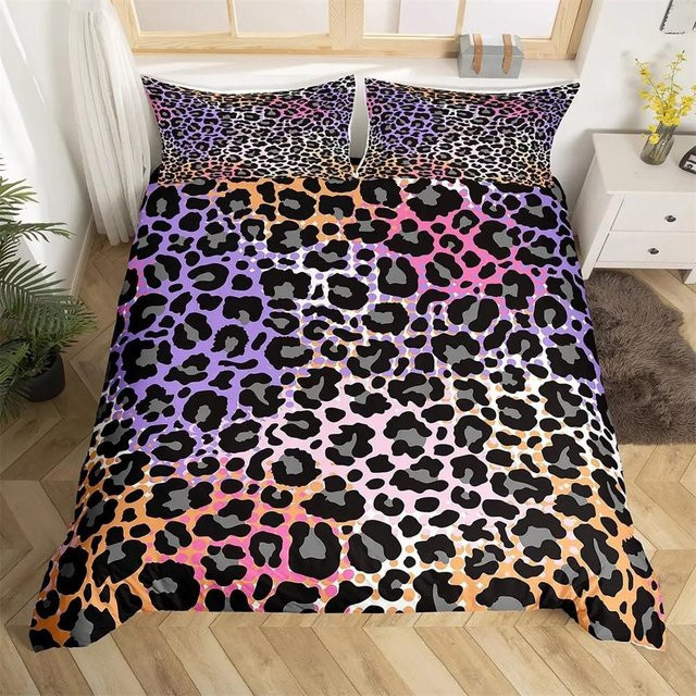 JMG Household Supplies Bettwäscheset aus Bambusfaser mit Gold Leopardenmuster, bestehend aus Bettbezug und Kissenbezügen, B/H: 133 x 70 cm - Bild 1