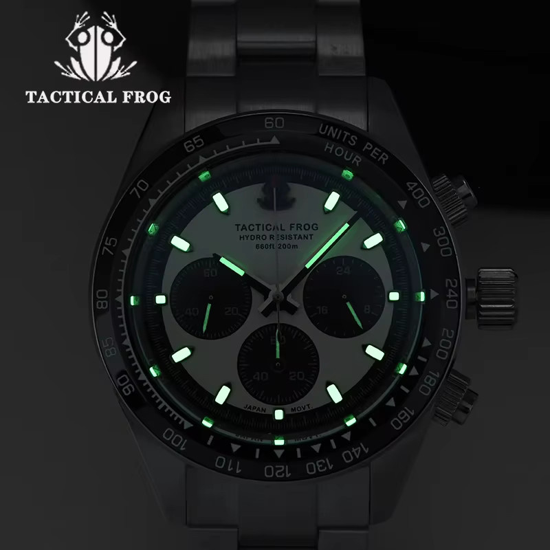Tactical Frog Herrenuhr Chronograph, Solar, Edelstahl, Saphirglas, 20 ATM - Bild 3