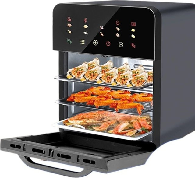PWS 3-in-1 Heißluftfritteuse mit Dampfgarer und Mikrowellenfunktion, Schwarz - Bild 1