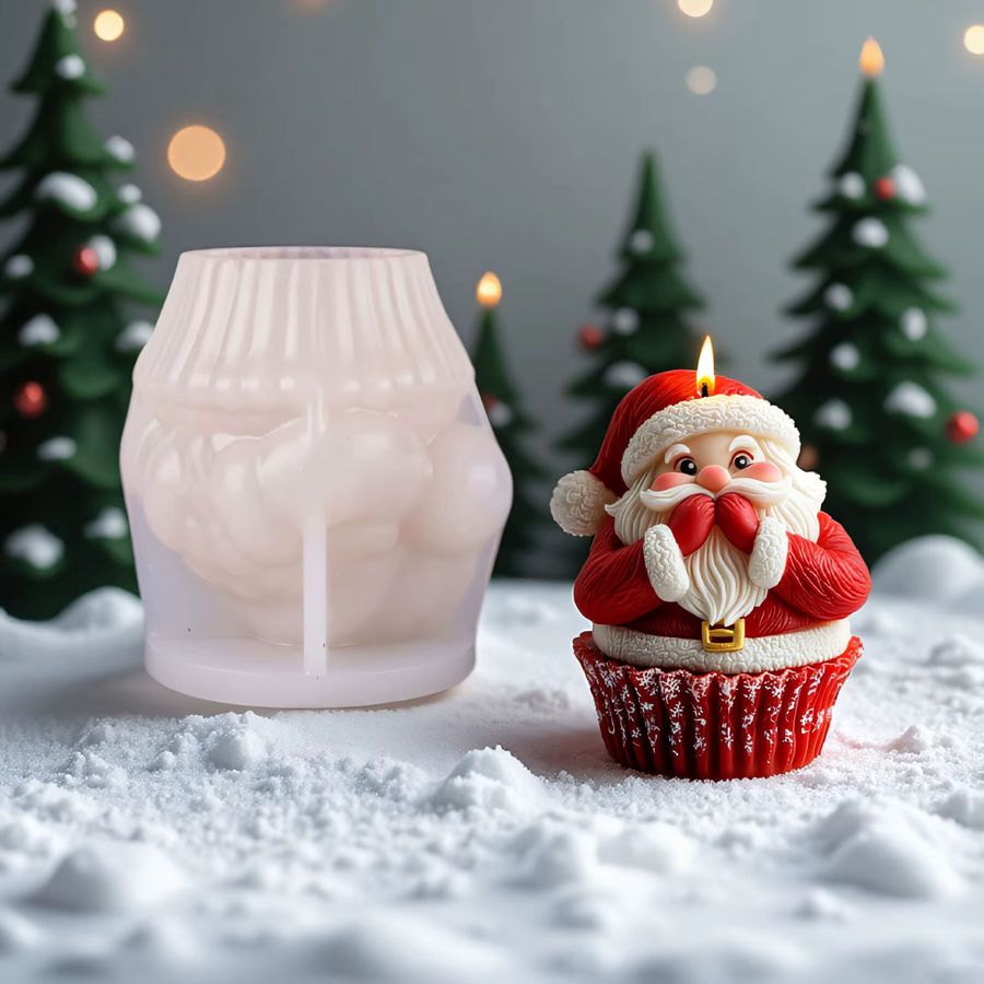 Milu Silikonform für Weihnachtsdekoration mit Hirsch, Santa und Lotus-Motiven zur Gestaltung von Gips, Harz oder Kerzen - Bild 4