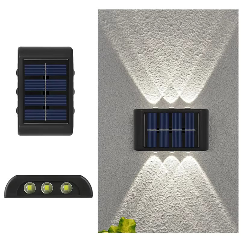 Heinast LED-Solarleuchte für den Außenbereich in Schwarz mit warmweißem Licht, wasserdichte Solar-Wandleuchte für Garten und Zaun, Up-and-Down-Beleuchtung, rechteckiges Design - Bild 7