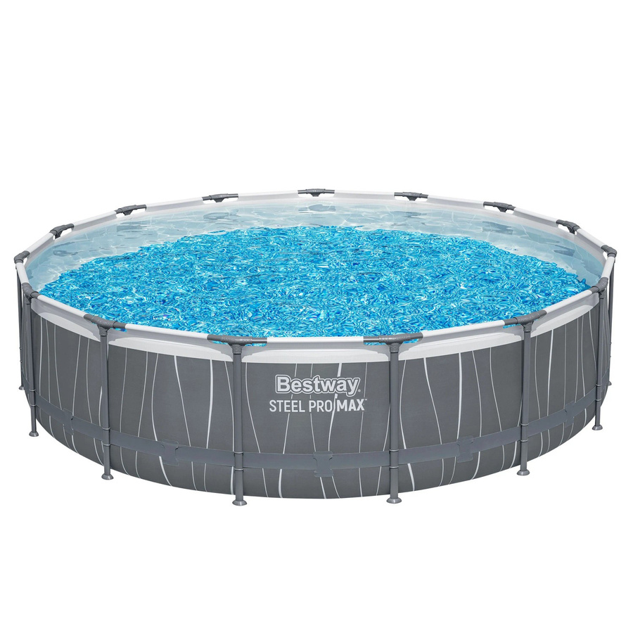 Bestway Solo Pool Steel Pro MAX LED-Design runder Aufstellpool mit Stahlrahmen Durchmesser: 457 cm, Höhe: 107 cm - Bild 2
