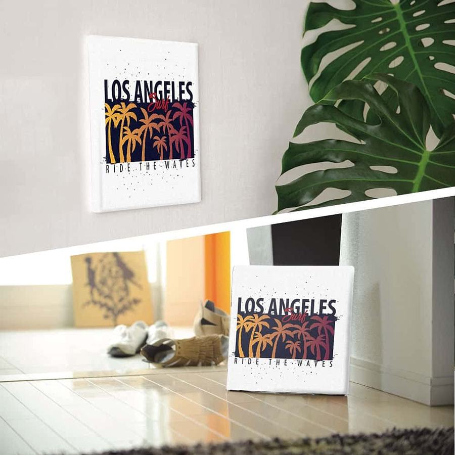 Art Deli Los Angeles Poster auf Stoff mit Holzrahmen, Breite: 57 cm, Höhe: 57 cm - Bild 5