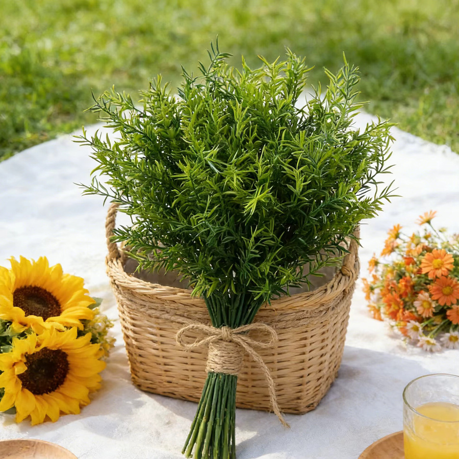 ZQCY Künstliches Gras aus Kunststoff in Grün für Garten, Hof und Hochzeit als Dekorations-Set (3 oder 6 Stück) - Bild 2