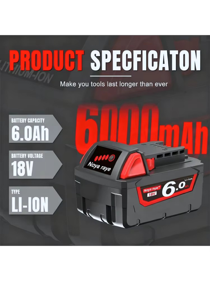 PURFIELD Ersatzakku für Milwaukee M12 und M18 Werkzeuge, kompatibel mit 3,0 Ah, 6,0 Ah und 9,0 Ah, 12 V und 18 V, passend für 48-11-2402, 48-11-2411 und 48-11-2401 - Bild 6