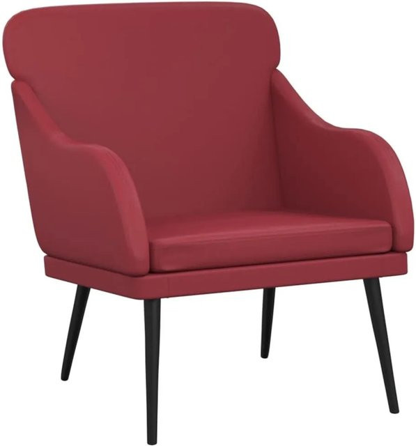 vidaXL Sessel in Weinrot aus Kunstleder mit Armlehnen, B/T/H: 63 x 76 x 80 cm - Bild 1