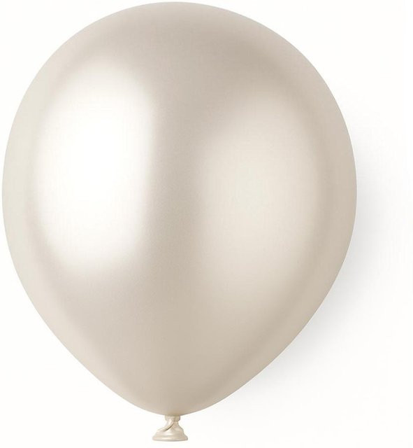 Gemar Latex-Ballons Metallic Perlmutt in Weiß und Beige, 100 Stück, Durchmesser: 12 cm - Bild 1