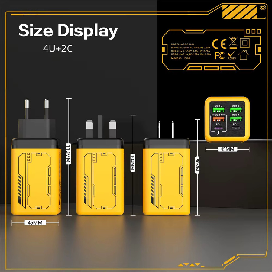 WALKESEN 240 W Schnellladegerät mit 4 USB Anschlüssen inklusive 2 USB-C Ports in Grün für iPhone Samsung und Xiaomi - Bild 4