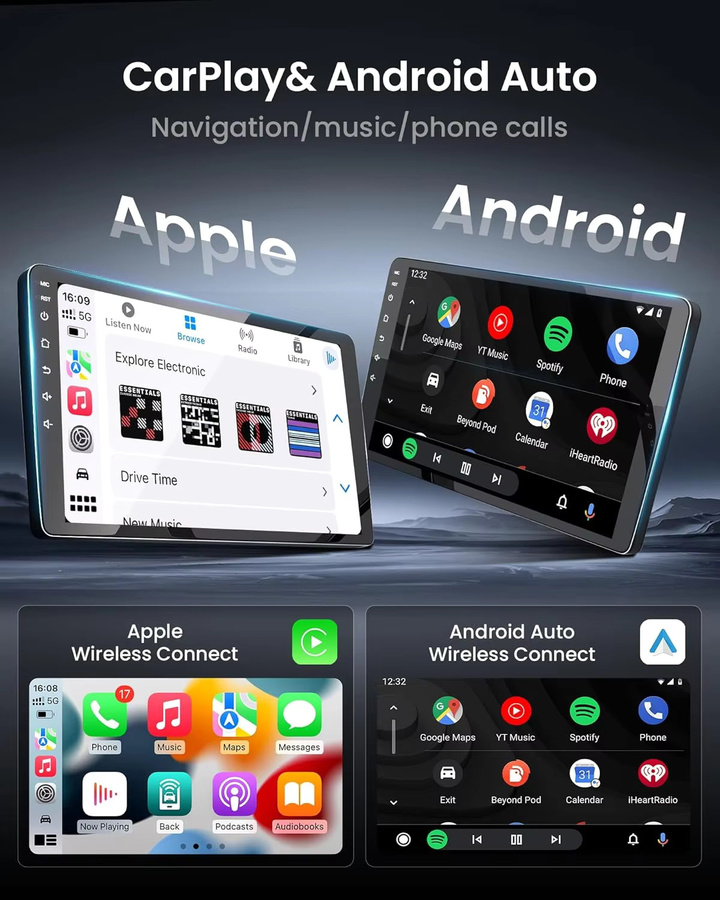 RSNAVI Android 16 Autoradio für Mitsubishi Outlander 2012 - 2018 mit GPS Navigation, CarPlay, Multimedia Player und 360 Kamera, Schwarz - Bild 2