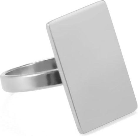 Ring Edelstahl, Weiß, Damen, Geometrisch, Rechteck - Bild 1