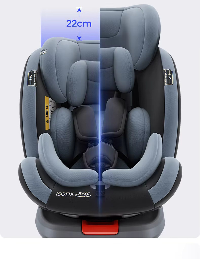 Prokoke R129 Kindersitz mit ISOFIX und 360 Grad Drehbarkeit, Schwarz, für Körpergröße 40-150 cm - Bild 7