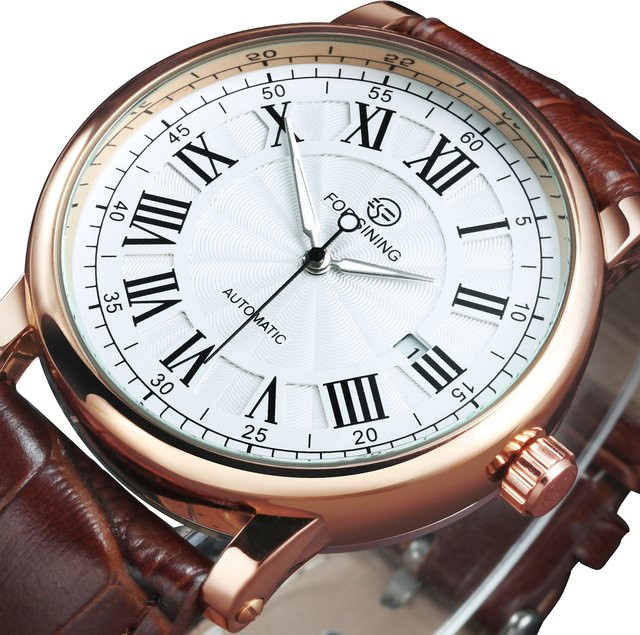 Forsining Armbanduhr Automatik, Roségold, Leder, Herren - Bild 1