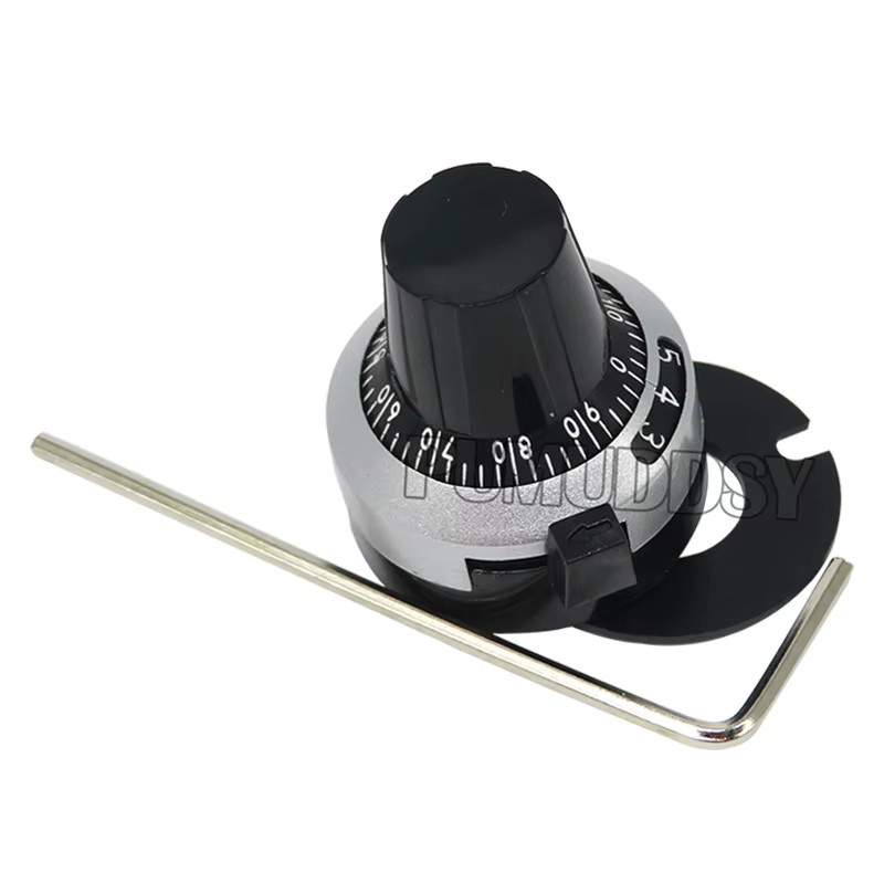 PUMUDDSY Präzisions-Skalenknopf für Multi-Turn-Potentiometer WXD3-12/WXD3-13 3590S, Schwarz, 4mm und 6,35mm - Bild 2