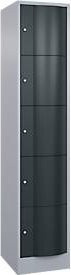 C+P Schließfachschrank Resisto mit 5 Fächern und 1 Abteil, Weißaluminium/Anthrazitgrau, B/T/H: 39,6 x 54,0 x 195,0 cm - Bild 1