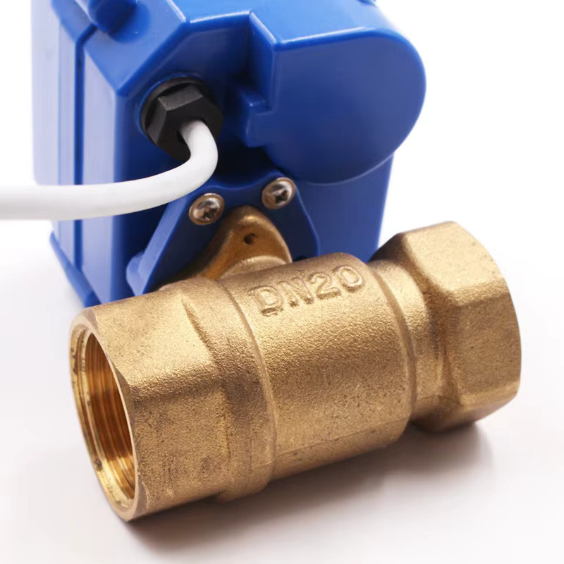 Acarps Motorisierter 2-Wege-Kugelhahn aus Messing in Brushed Brass mit elektrischem Stellantrieb DN15 DN20 DN25 - Bild 3