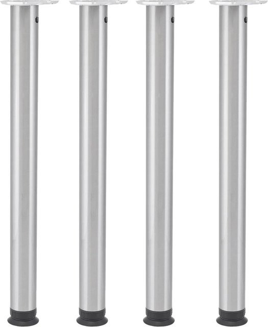 vasalat Set Camar Zoom Tischbeine höhenverstellbar rund in Edelstahl-Optik Silber, 4 Stück, Höhe: 110-120 cm - Bild 1