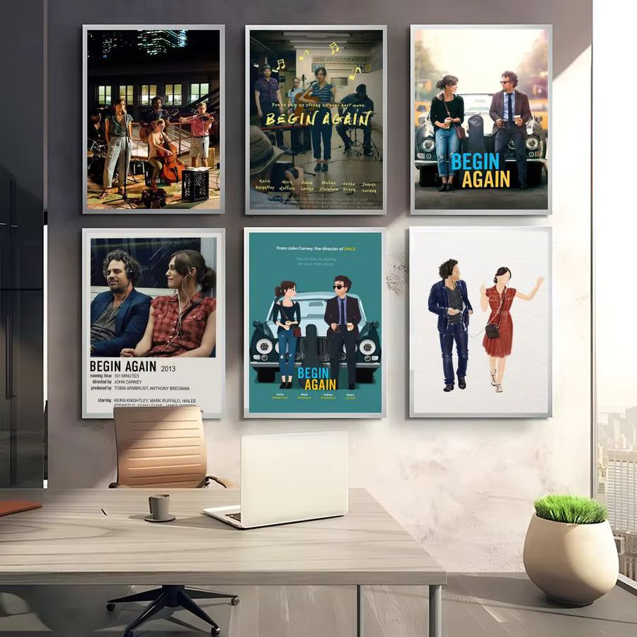 B-begin Again MOVIE LOVE Wandkunst Poster, wasserdichter Wandkunstdruck in Schwarz, ästhetische Dekoration für dein Wohnzimmer oder Schlafzimmer - Bild 3