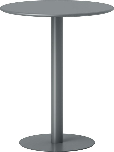 HOMCOM Rund Esstisch in Grau mit Säulentisch für 2 Personen, moderner Küchentisch aus Metall, Durchmesser: 60 cm - Bild 1