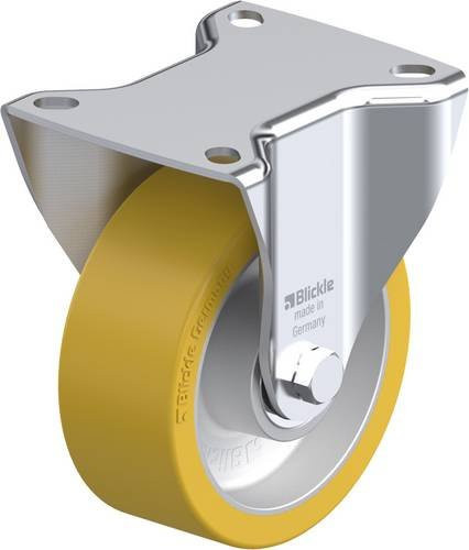 Blickle B-ALTH 100K Bockrolle in Silber und Gelb mit 100 mm Rad-Durchmesser und 250 kg Tragfähigkeit - Bild 1