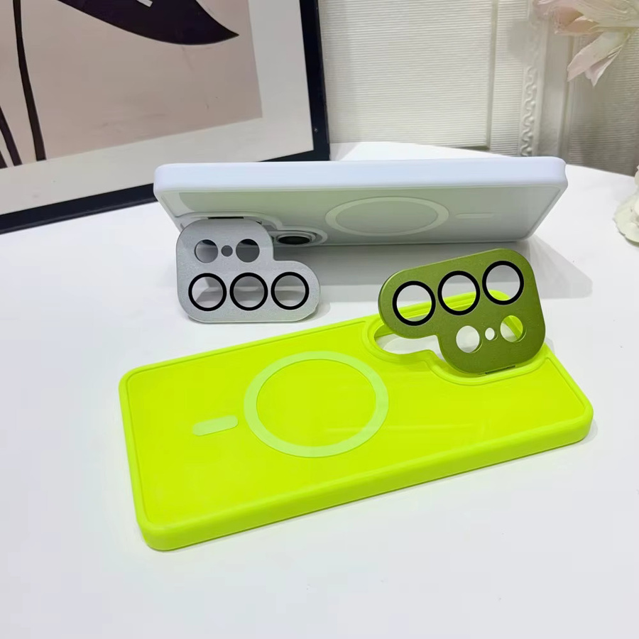 Magnetische Glaslinsen-Schutzfolie und faltbare Hülle für Samsung Galaxy S26 Ultra, S26 Plus, S25, S24 und S23 Ultra in Grau - Bild 2