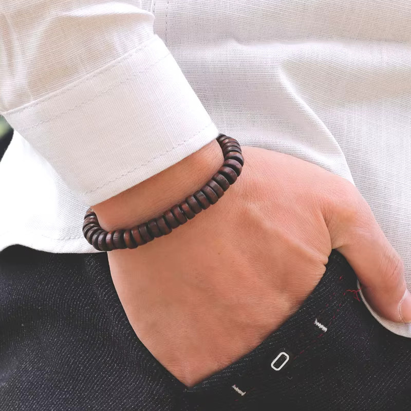 Noter Armband, Holz, Wenge, Schwarz, Herren, Vintage - Bild 1