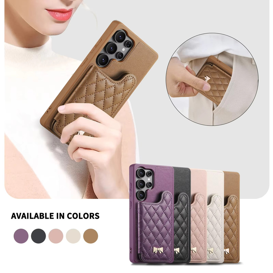 Flip Leder Handyhülle mit Kartenfächern für Samsung Galaxy S25 Edge Ultra S24 Plus A56 A55 A54 A36 A35 A06 A15 A16 A25 5G in Schwarz und Braun - Bild 4