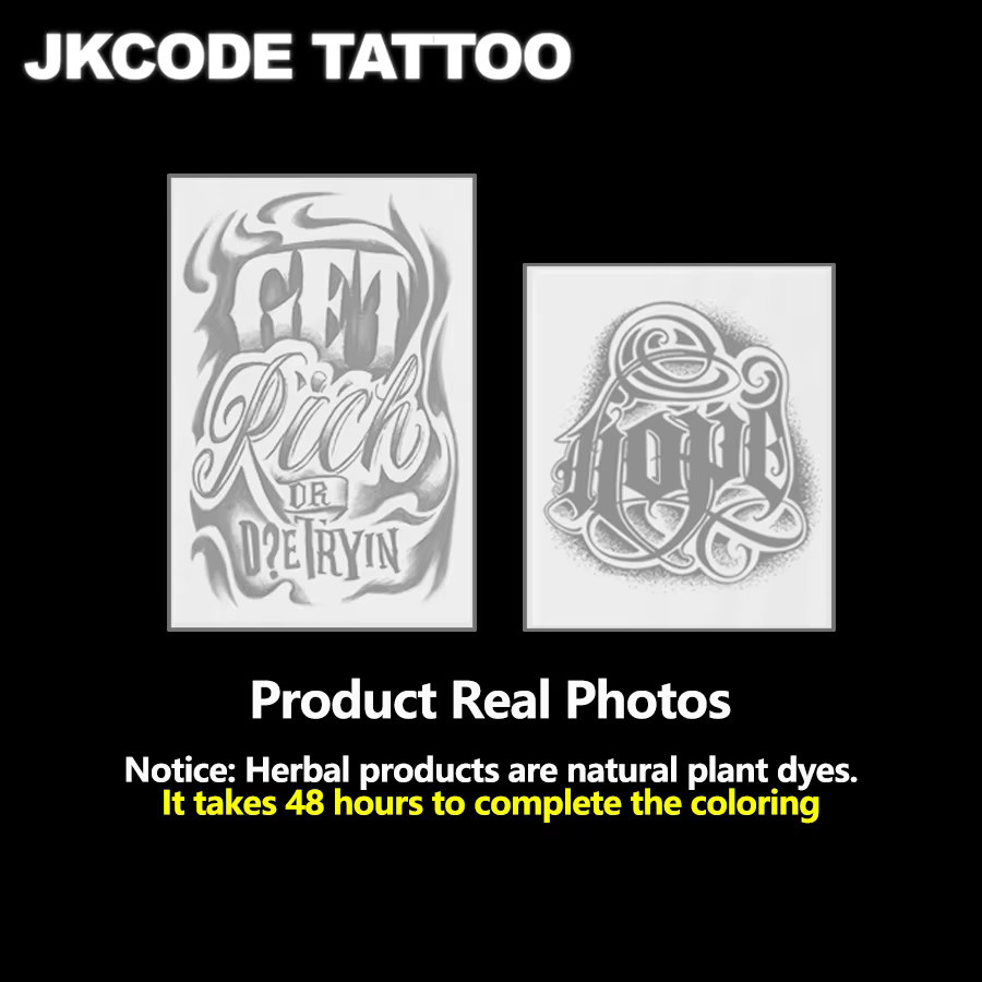 JKCODE TATTOO Semi-Permanentes Tattoo-Set, 2-teilig, Herren - Bild 4