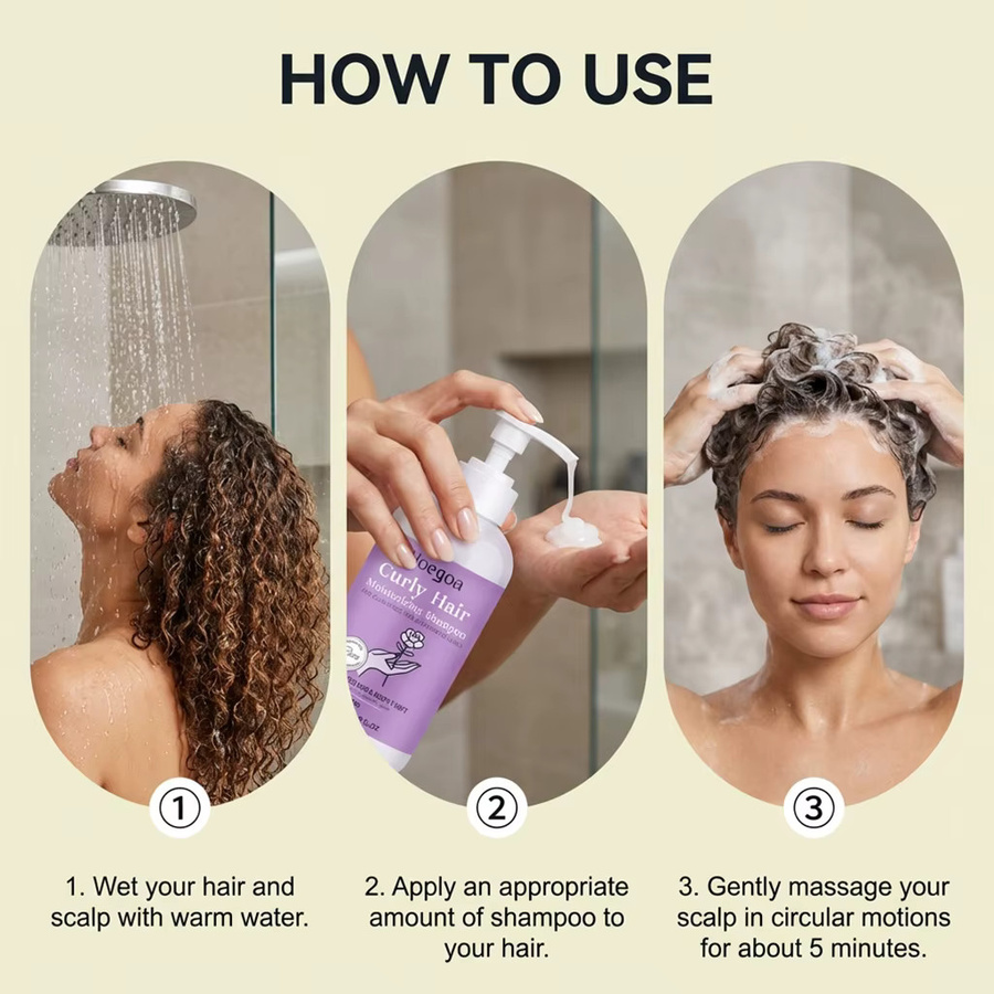 Feuchtigkeitsspendendes Shampoo für lockiges Haar, Unisex - Bild 4