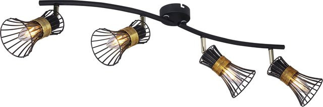 Globo Purra Deckenstrahler 4-flammig aus Metall in Schwarz und Goldfarben mit E14 Fassung - Bild 1